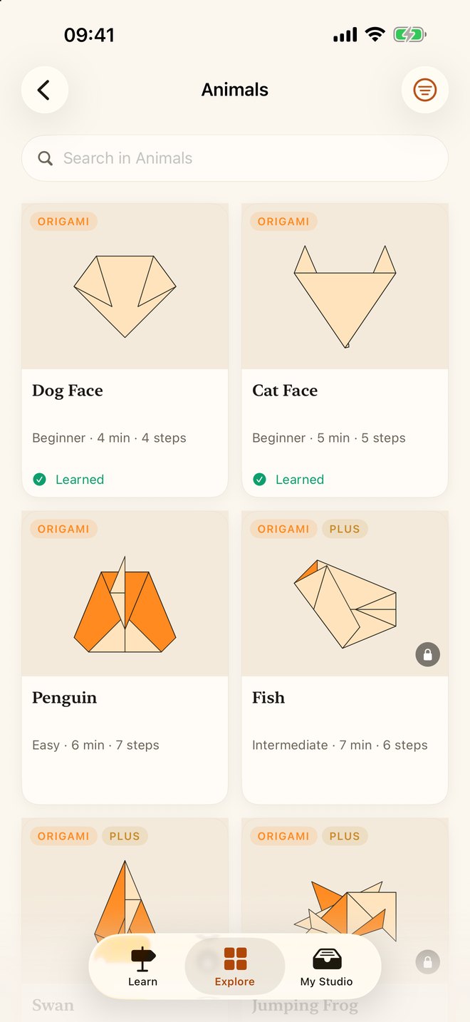 Explore, with the three folding modes and collections by season