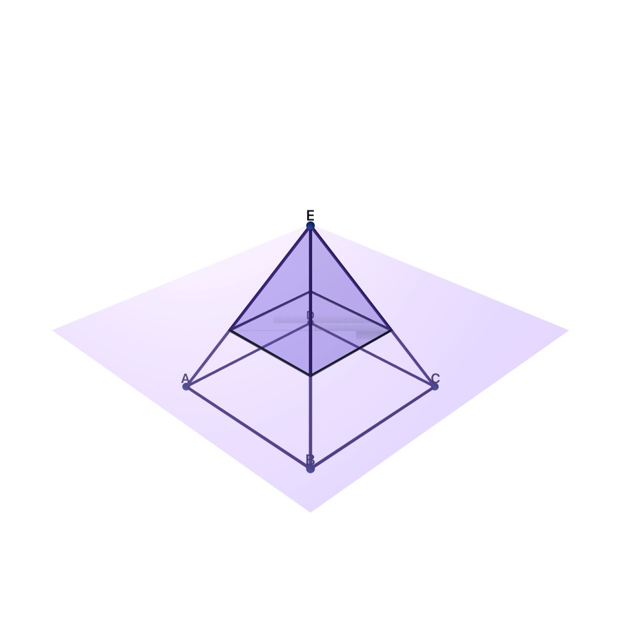 A pyramid with a cross-section plane