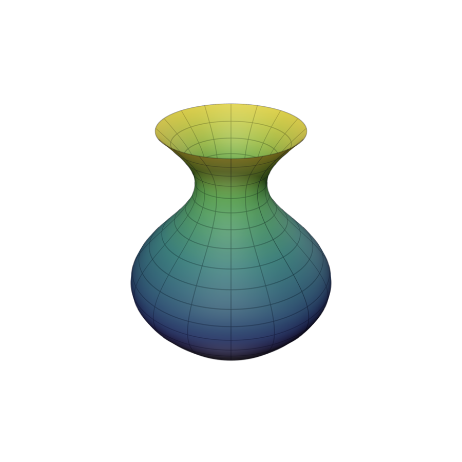 A vase-shaped surface of revolution