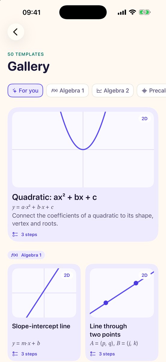 The gallery of ready-made lessons, sorted by course